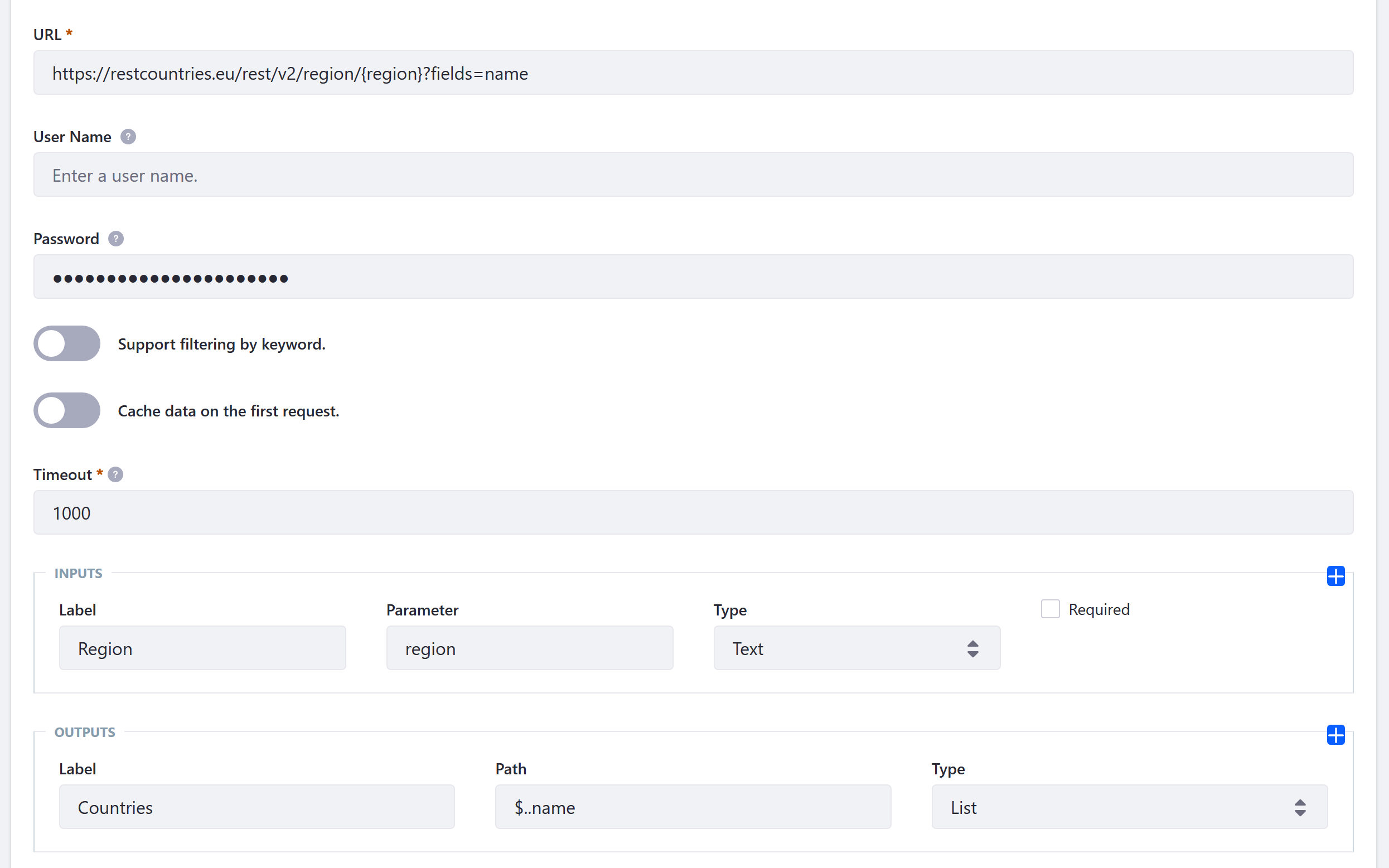 Data Provider Configuration Reference